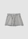 Grey pure cotton shorts with elasticated waistband_0