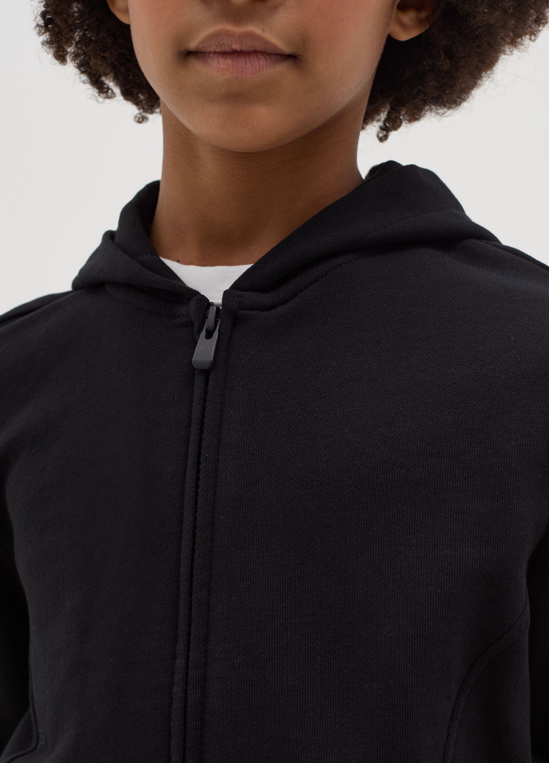 Full-zip sweatshirt in French terry with hood