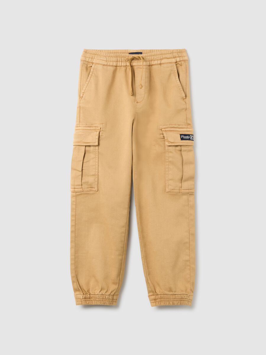 Children's Stretch Beige Cotton Trousers_0