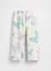 Multicolor cotton blend trousers for baby girls with butterfly motifs_0