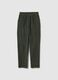 Green Stretch Cotton Regular Fit Trousers_4