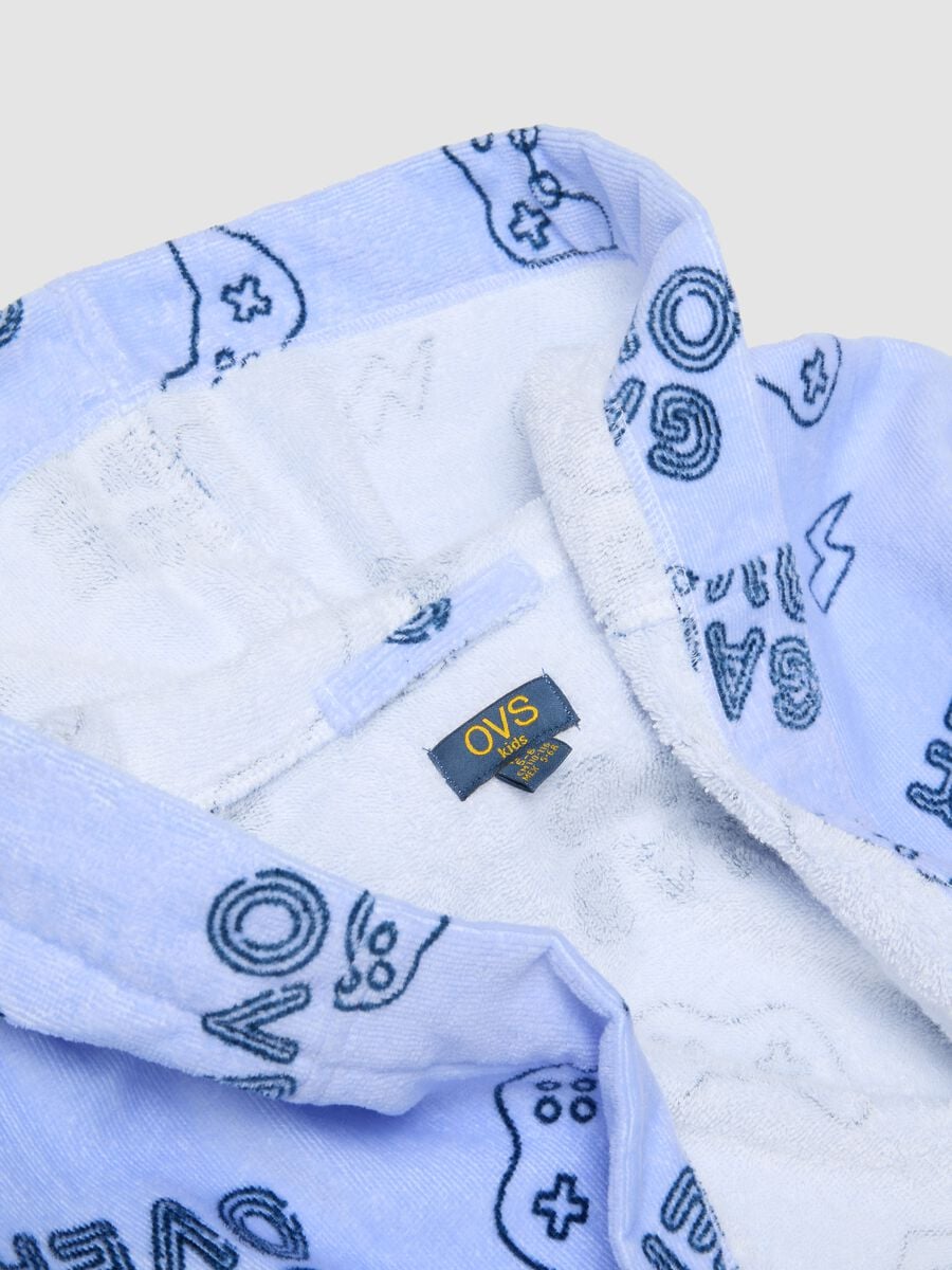 Light blue pure organic cotton hooded bathrobe_2