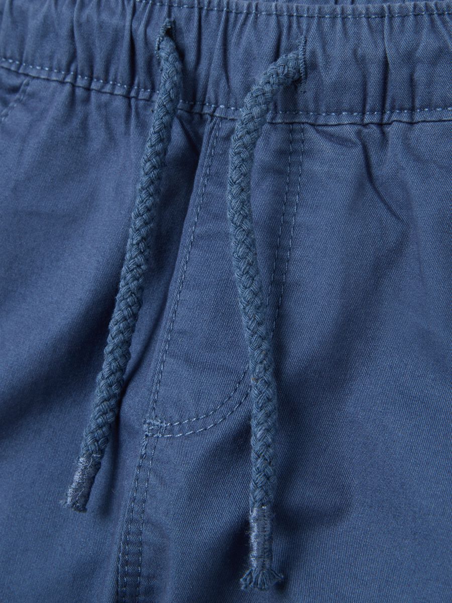 Boys' blue regular fit pure cotton shorts with elasticated waist_3
