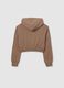 Girls' brown cotton blend fitted full zip hoodie_4