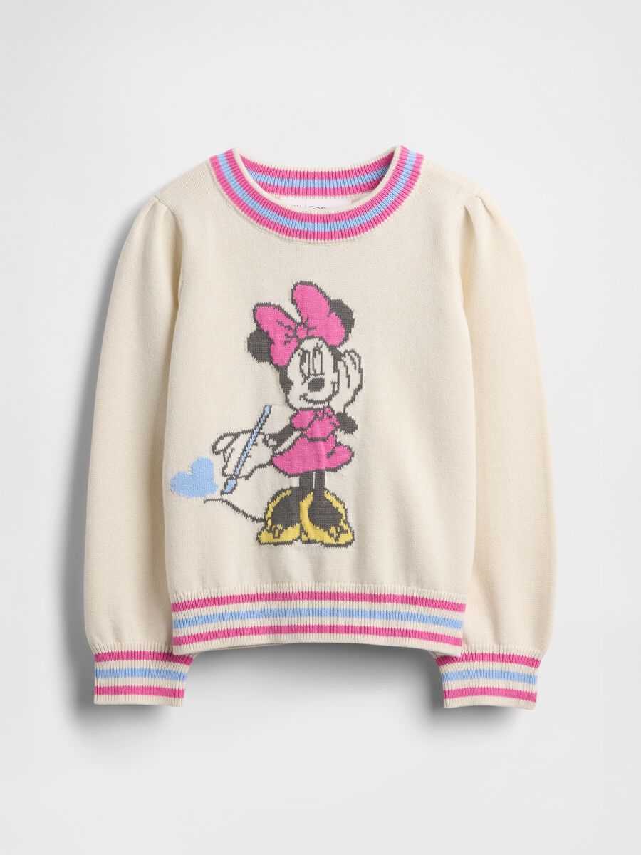 Maglione bianco in cotone con Minnie_0