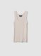 White viscose blend fitted tank top_4