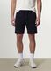 Black cotton-blend shorts with elasticated waist, regular fit_1