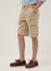 Beige stretch cotton cargo shorts for boys with regular fit_2