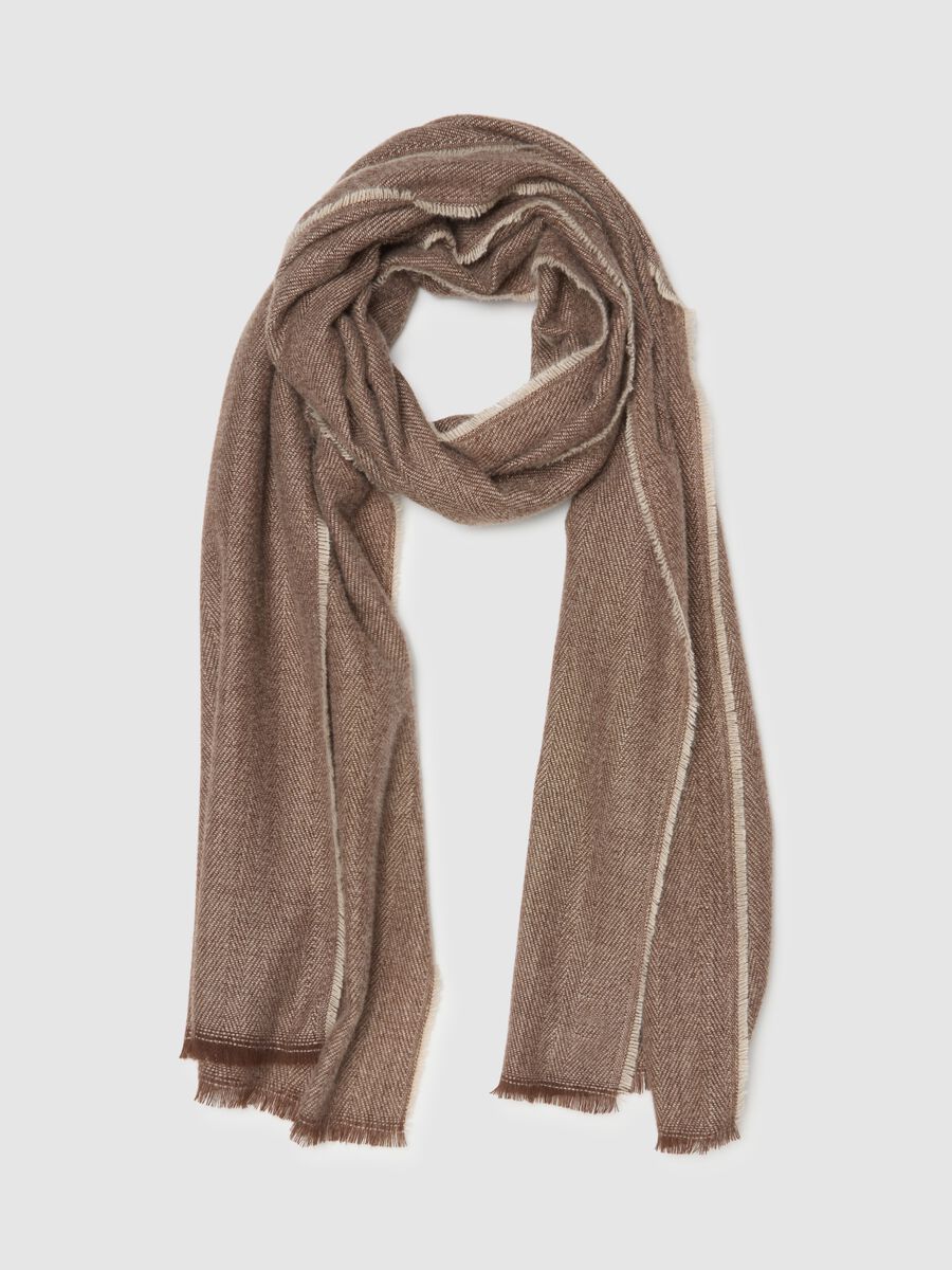 Brown Fabric Scarf_0