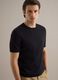 Black striped pure cotton T-shirt in regular fit_0