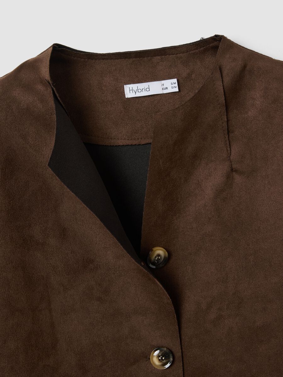 Giacca marrone regular fit con tasche frontali_5
