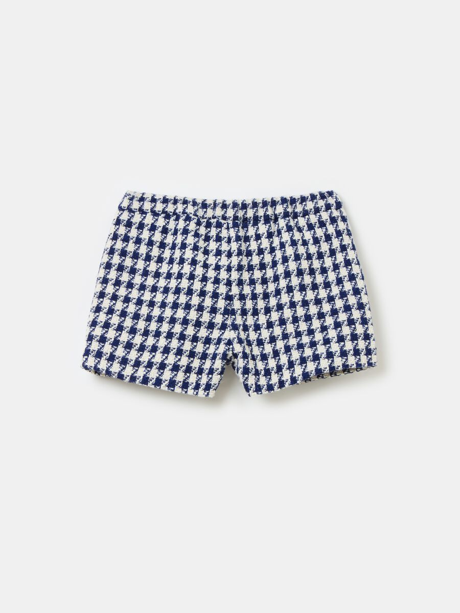 Houndstooth shorts in tweed_1