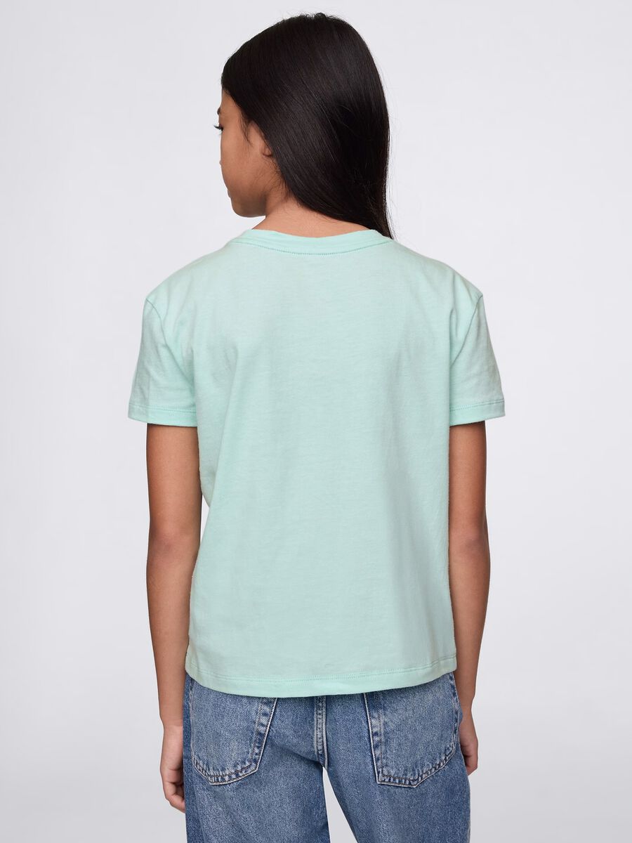 Green cotton T-shirt with sushi print_1
