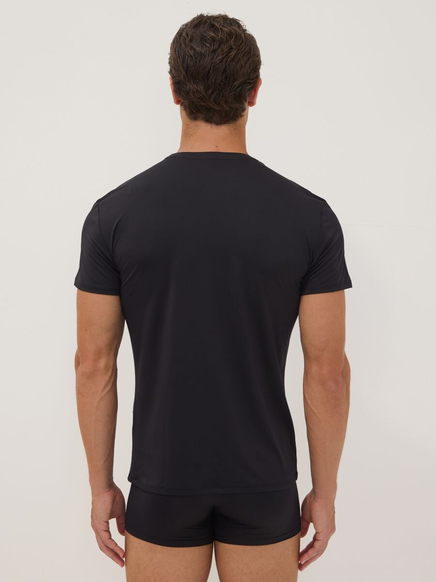 2-pack of black stretch microfibre T-shirts, regular fit_3