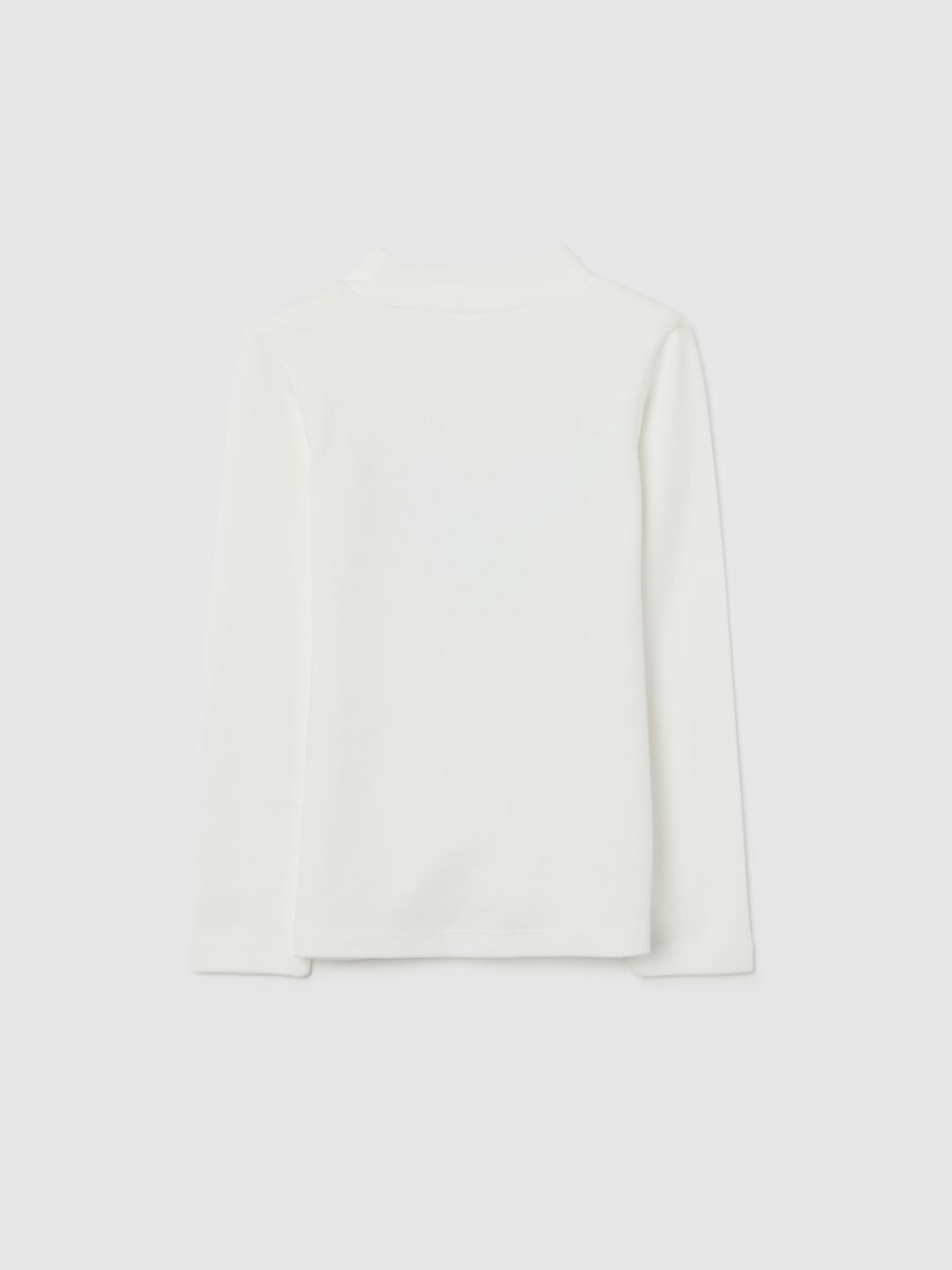 Girls' white regular fit cotton blend top_1