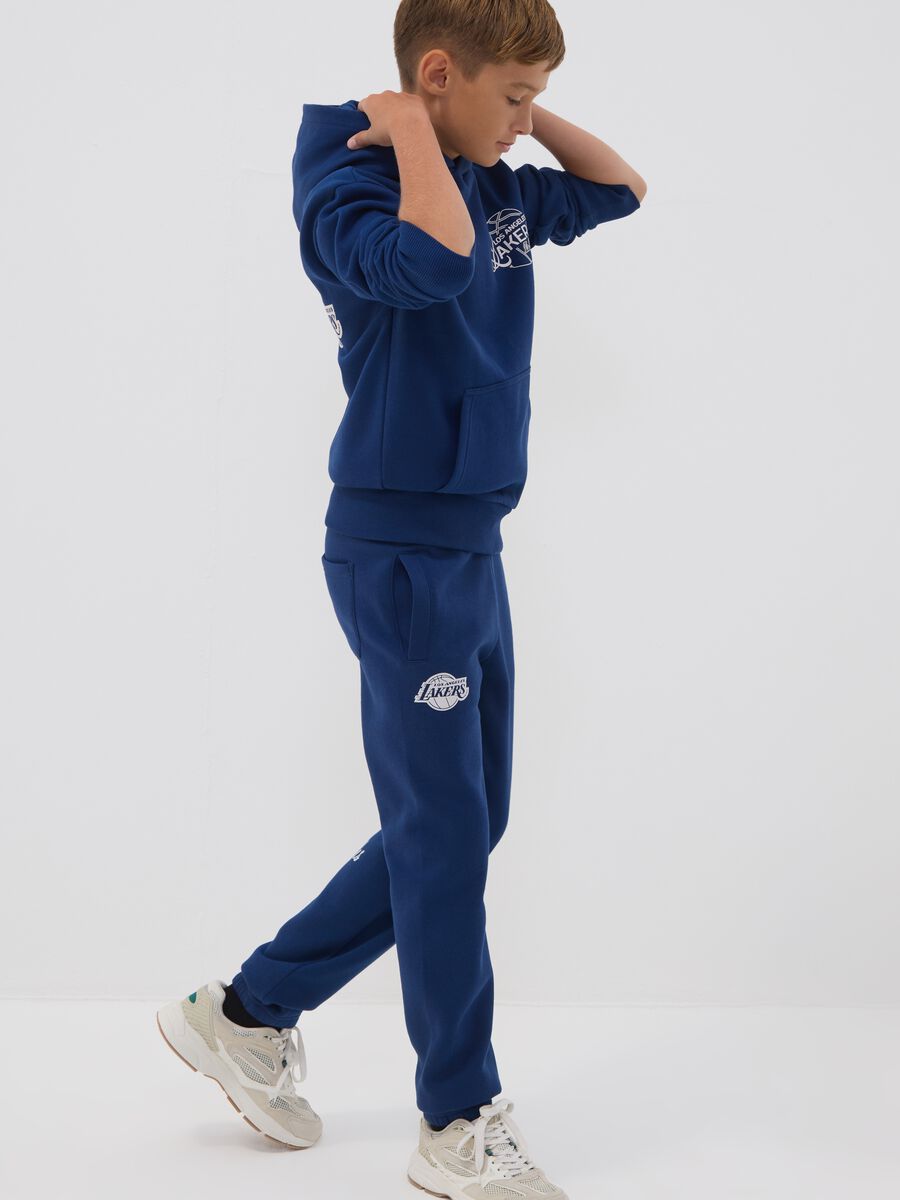 Blue regular-fit cotton-blend joggers_0