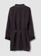 Brown pure viscose dressing gown with micro-floral print_6