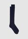 Blue long socks in wool and cashmere blend_0
