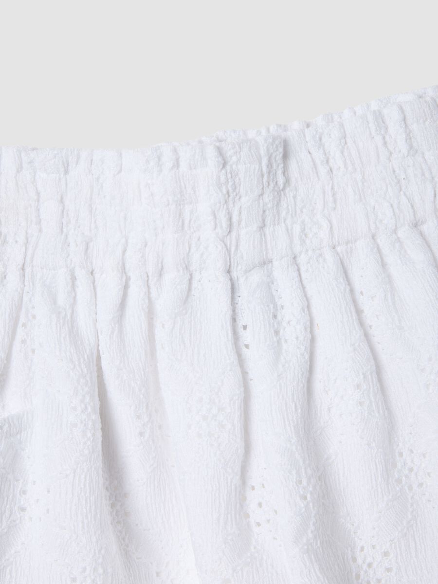 Girls&rsquo; white stretch shorts with elasticated waist, regular fit_3