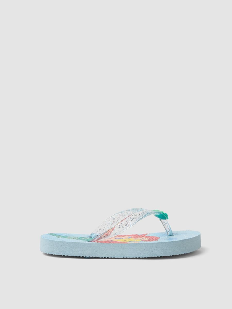 Blue beach flip-flops with Ariel graphic_0