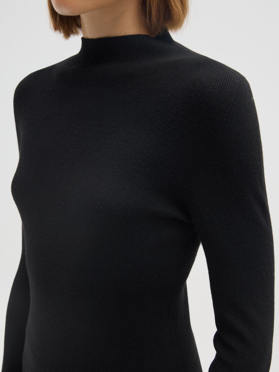 Maglione in misto cotone nero regular fit_3