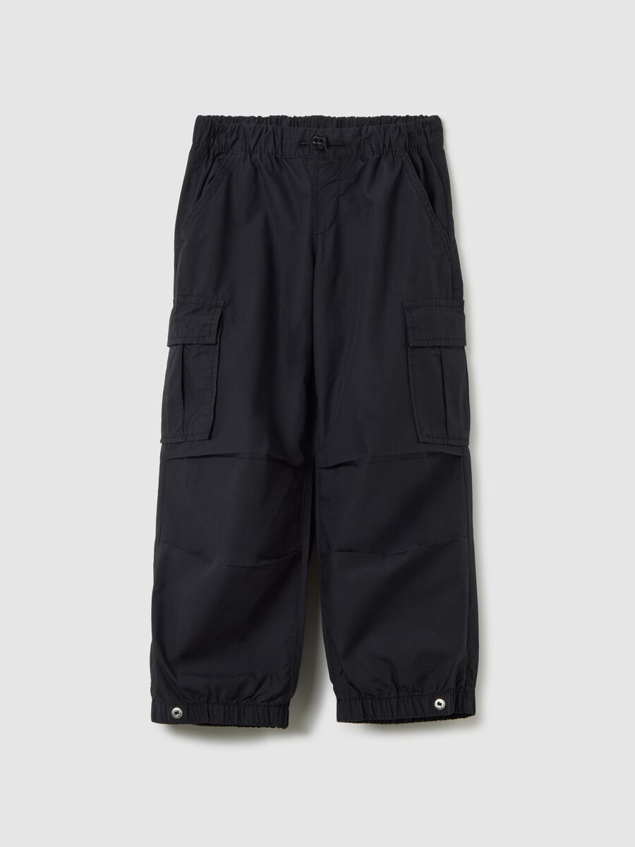 Cargo joggers in cotton with drawstring_0