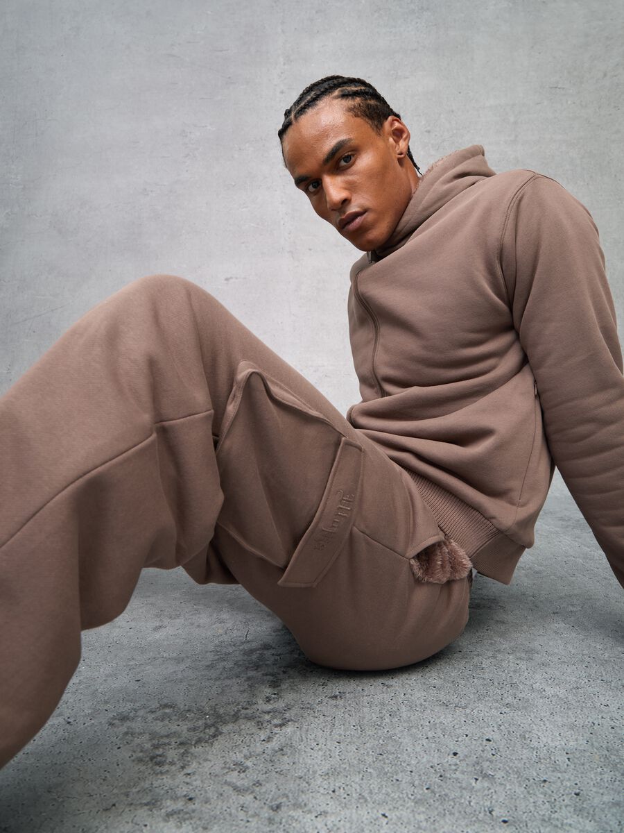Teddy Cargo Sweatpants Mocha_0