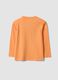 Orange oversized pure cotton skate-print T-shirt for boys_1