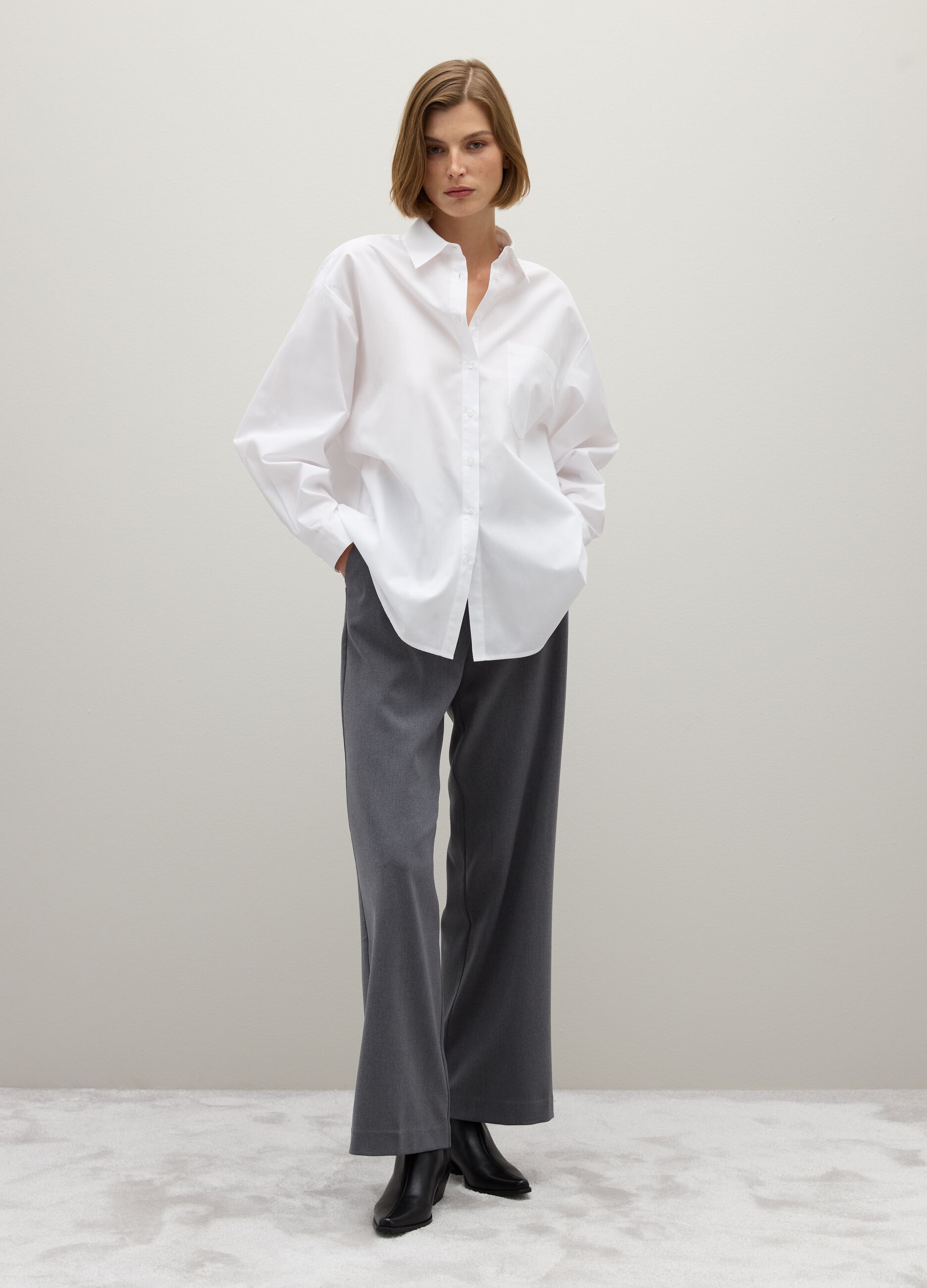 Oversized white cotton shirt