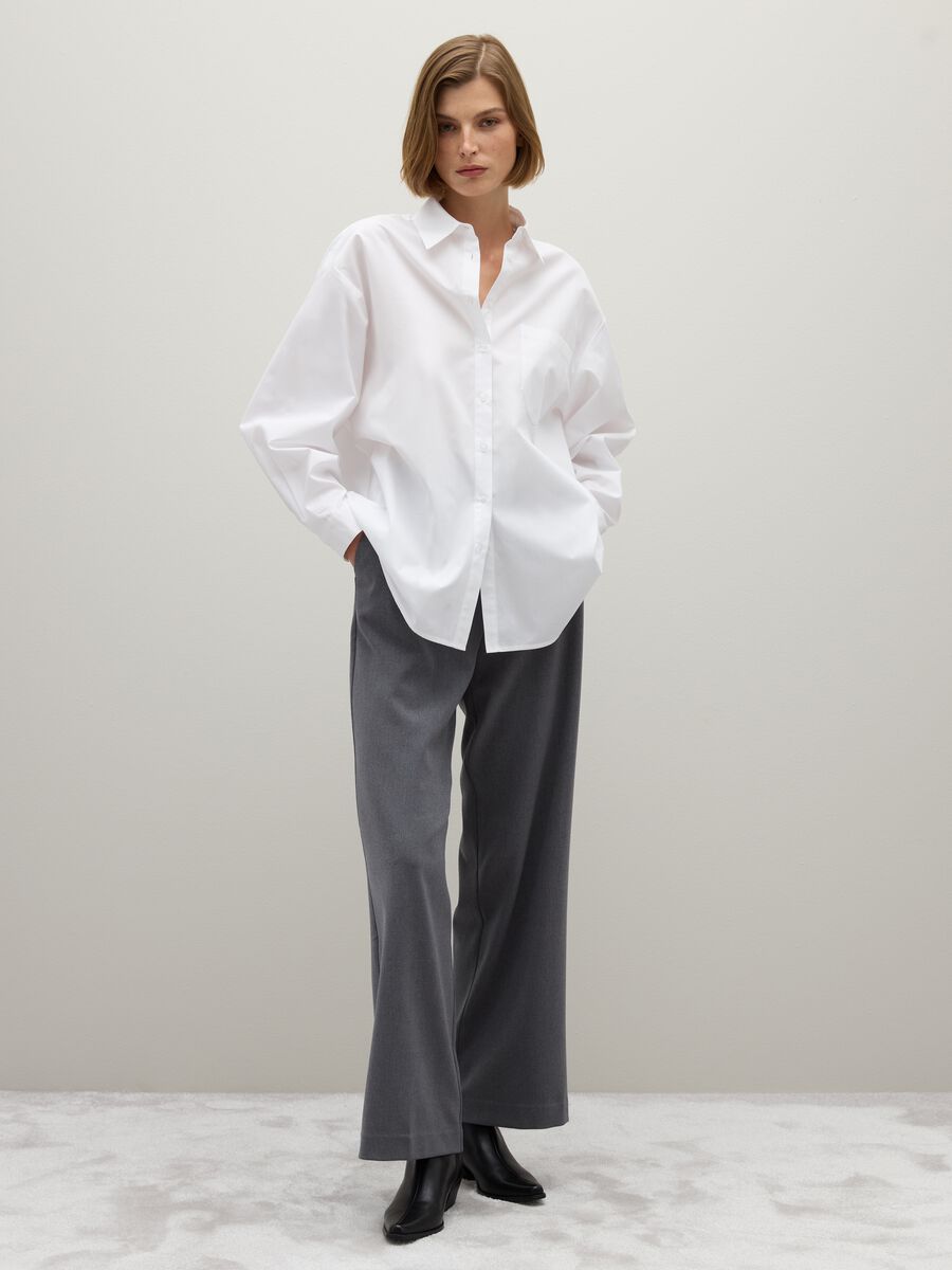 Camicia bianca oversize in cotone_2
