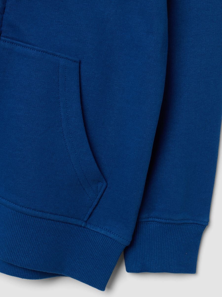 Felpa blu con cappuccio in puro cotone organico per bambino regular fit_3