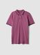 Polo in cotone elasticizzato viola regular fit_4