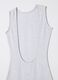 Grey Melange Backless Long Dress _6