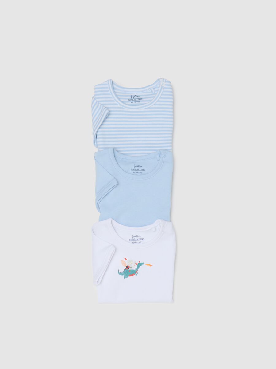 Kids' multicolour pure cotton bodysuit tripack_3