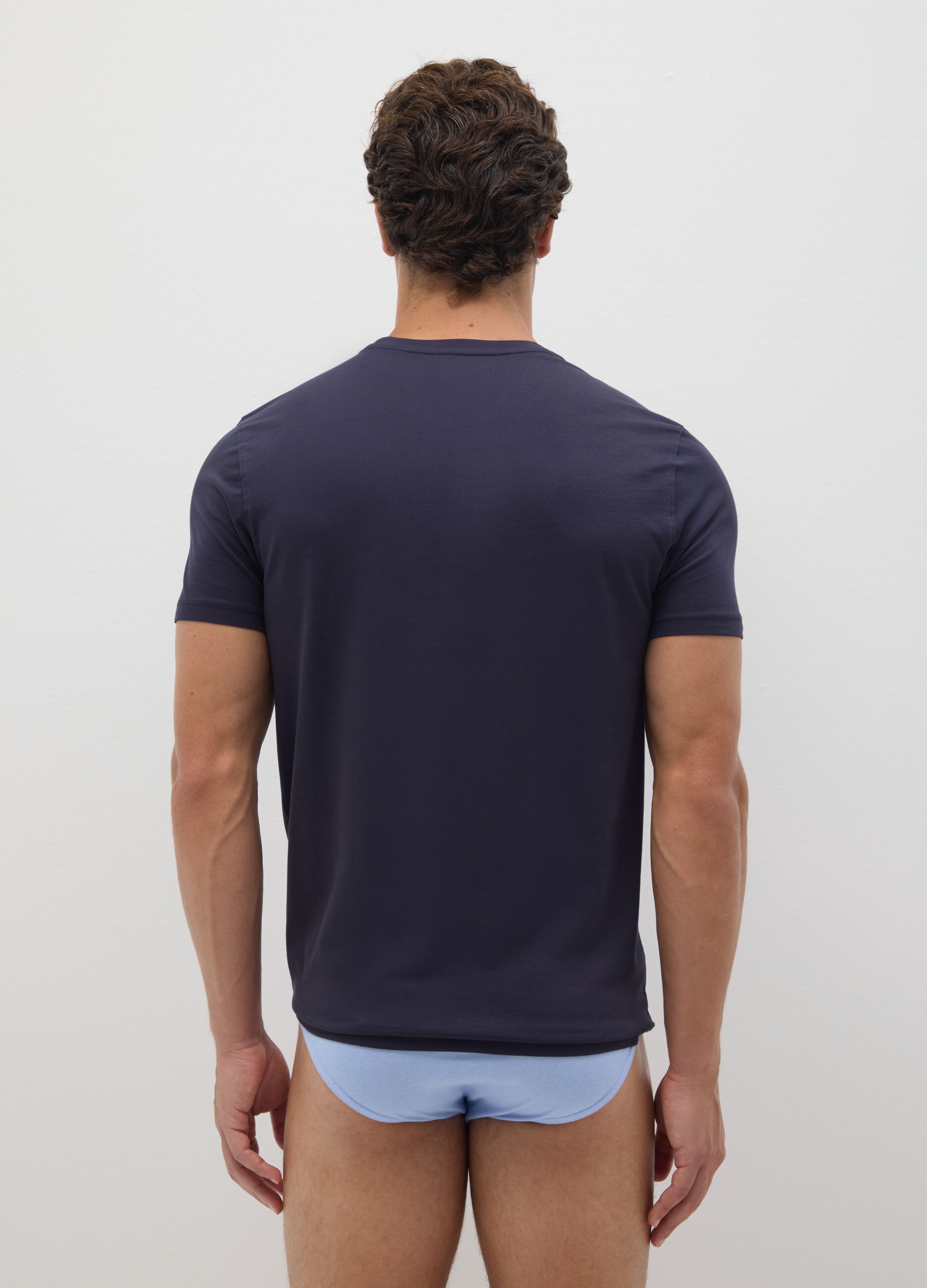 Bipack di t-shirt in puro cotone blu regular fit