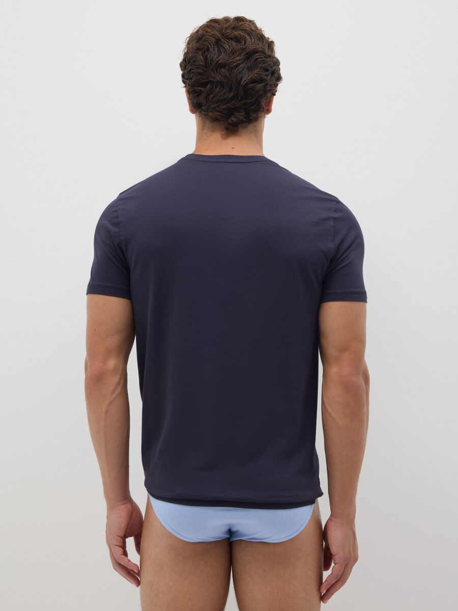 Bipack di t-shirt in puro cotone blu regular fit_2