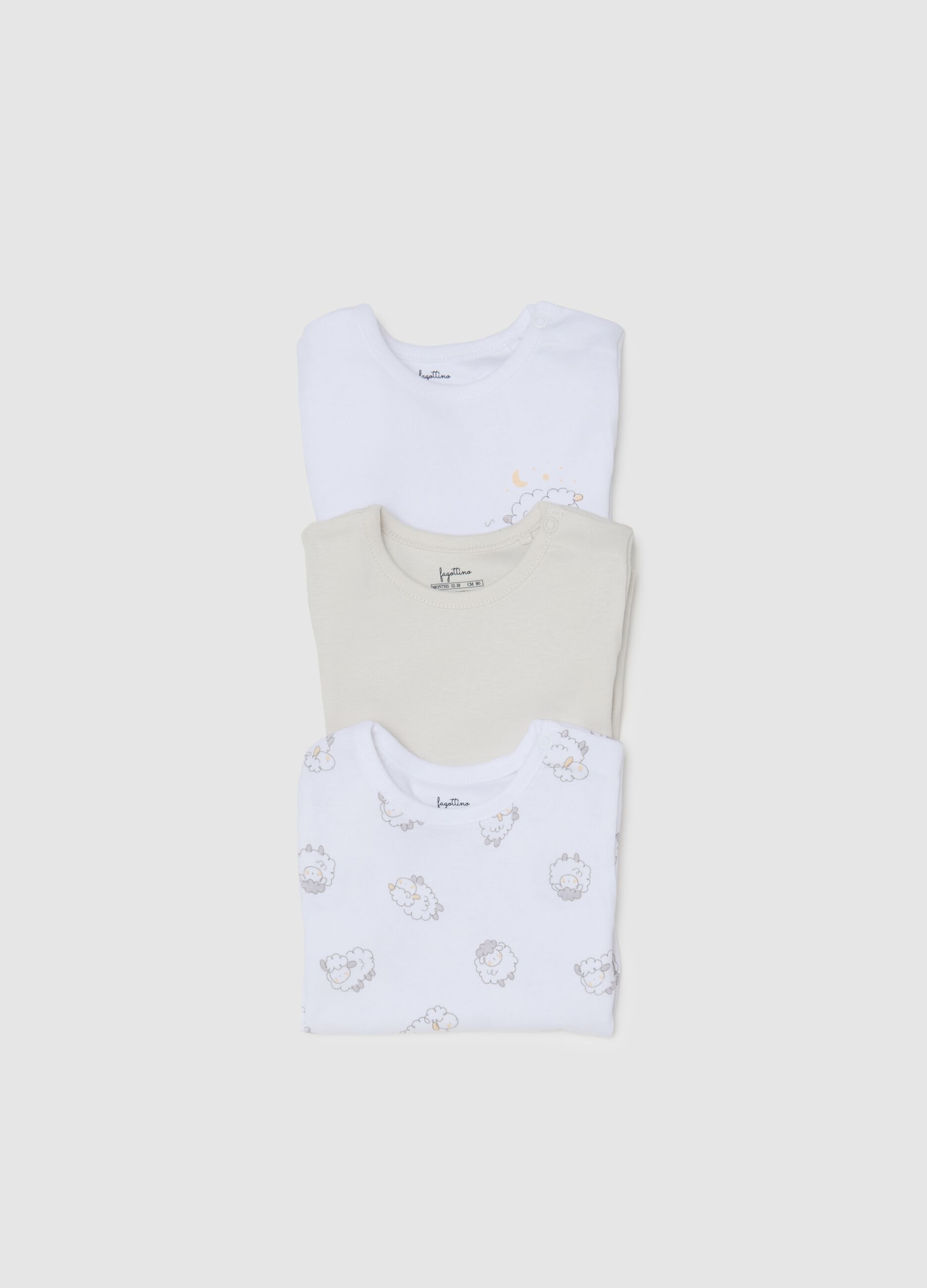 Multicolour pure cotton newborn bodysuits tripack set
