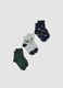 3-pack of multicolour short socks in stretch organic cotton with pattern_0