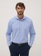 Camicia azzurra e bianca in misto lyocell easy iron regular fit_0