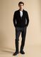 Black full-zip cardigan with collar, regular fit_1
