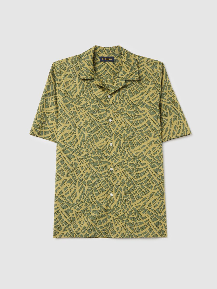 Short-sleeved shirt with geometric print_4
