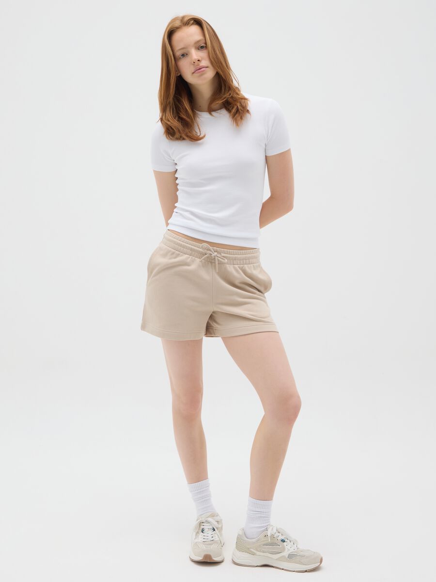 Women's Beige Cotton Regular Fit Shorts_0