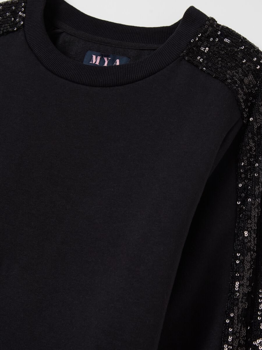 Felpa con bande in paillettes Curvy_5