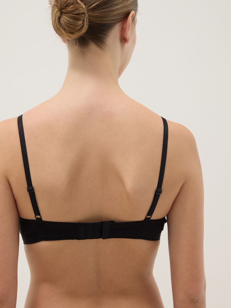 Reggiseno in cotone elasticizzato nero con spalline sottili_4