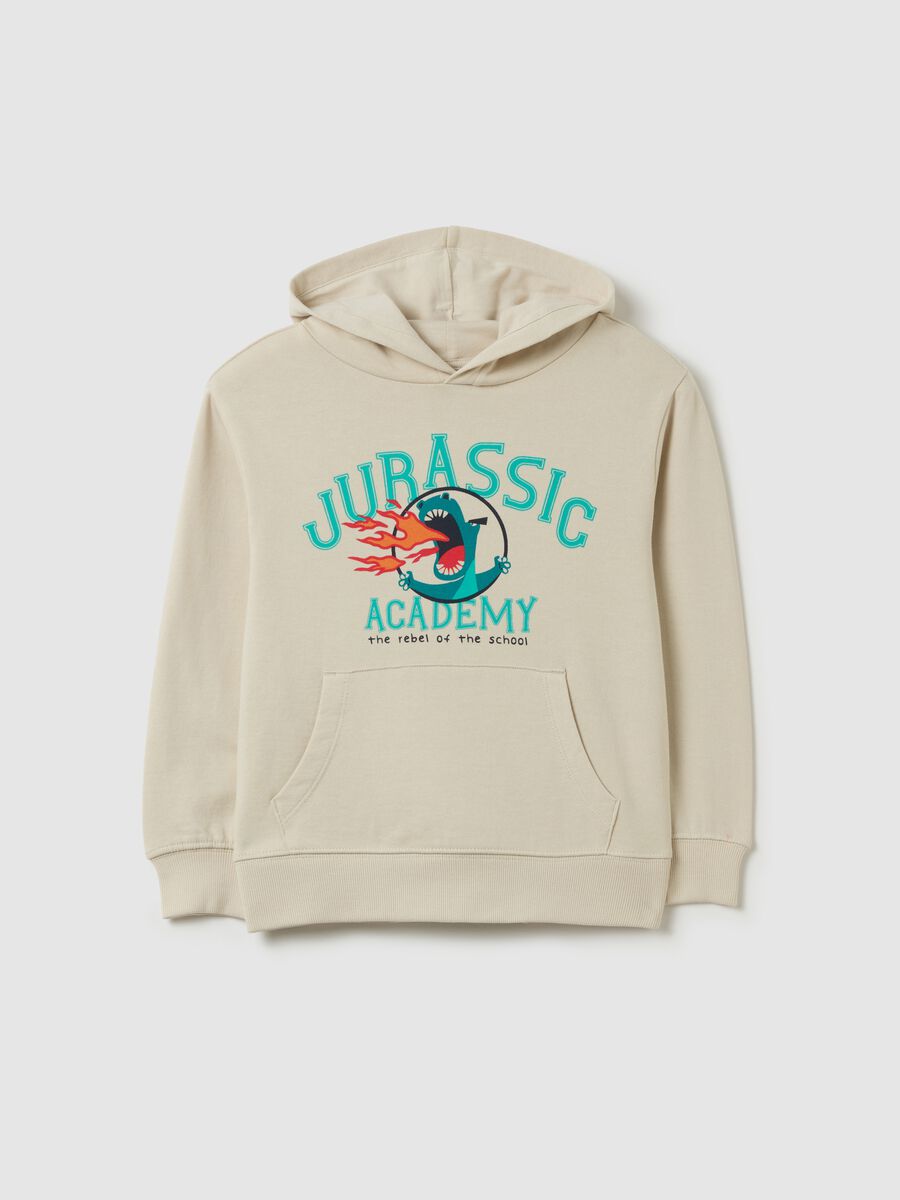 Sweatshirt with hood and "Jurassic Academy" print_0