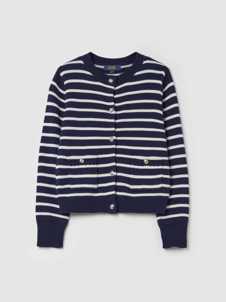 Striped cardigan with gold-coloured buttons_4