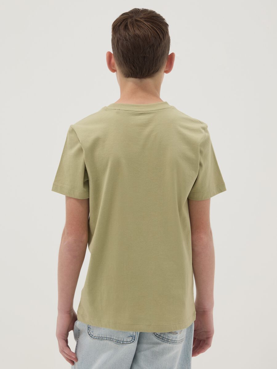 T-shirt marrone a maniche corte in puro cotone organico_1