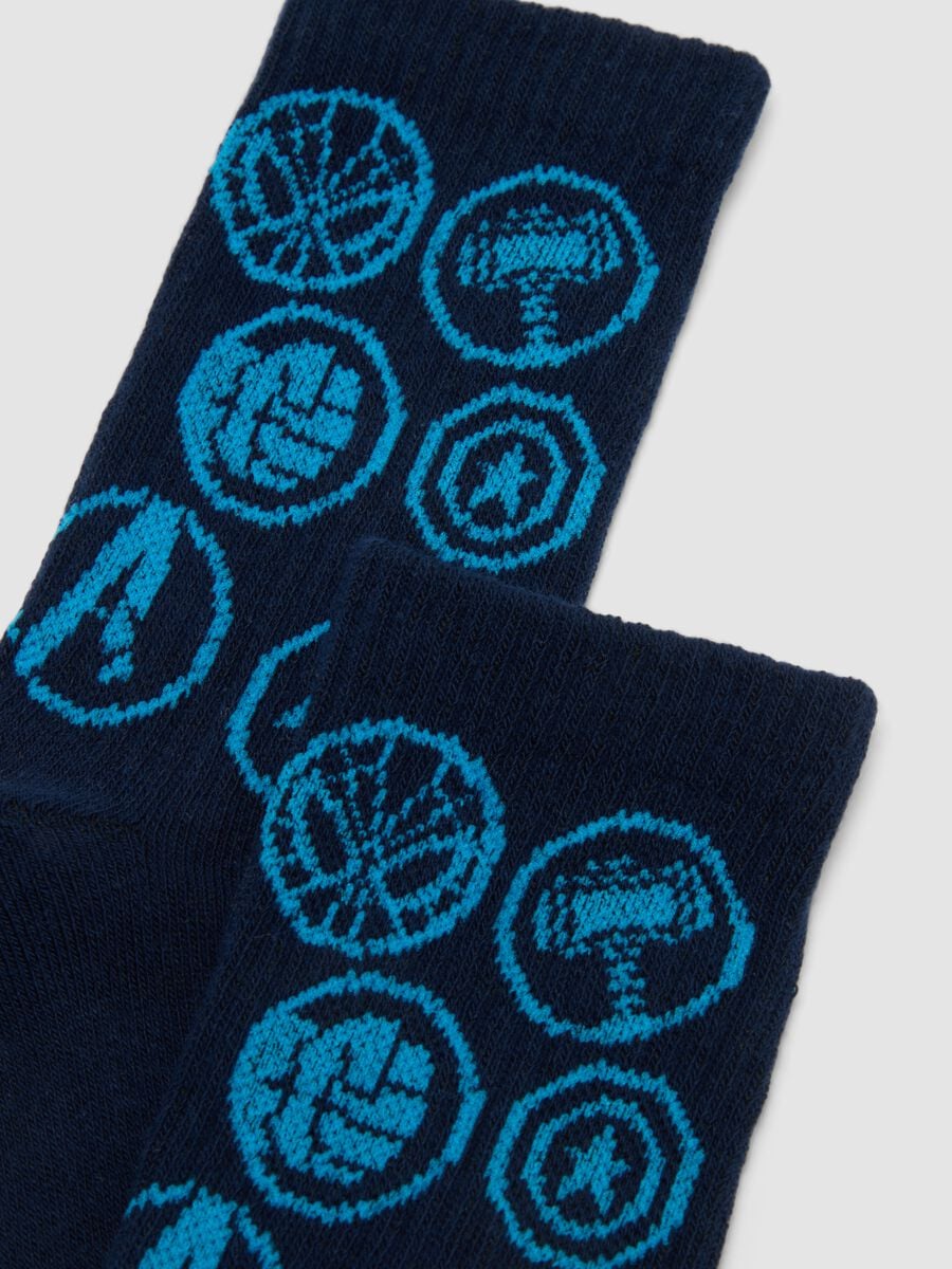 Bipack di calze multicolor in cotone organico elasticizzato con stampa Avengers_2