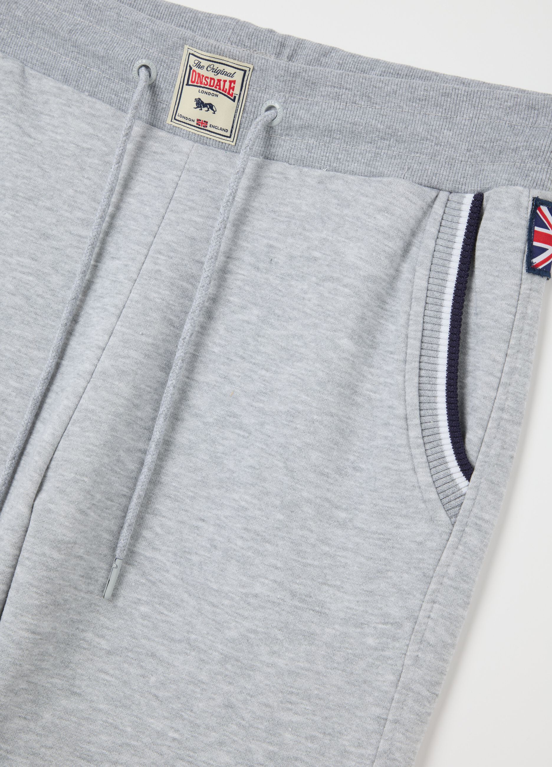 Grey cotton blend sports shorts