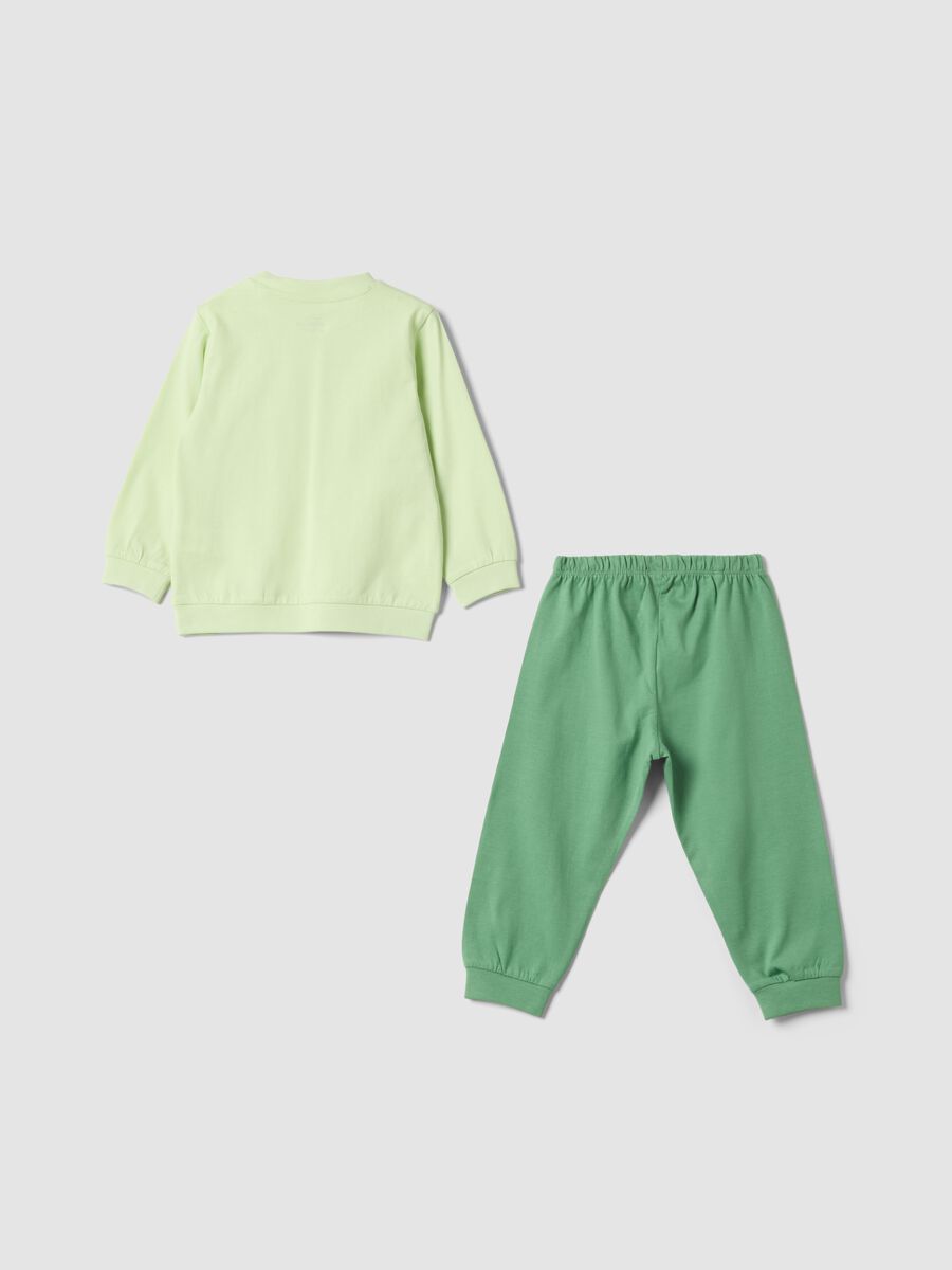 Newborn green pure cotton pyjamas with prints_1